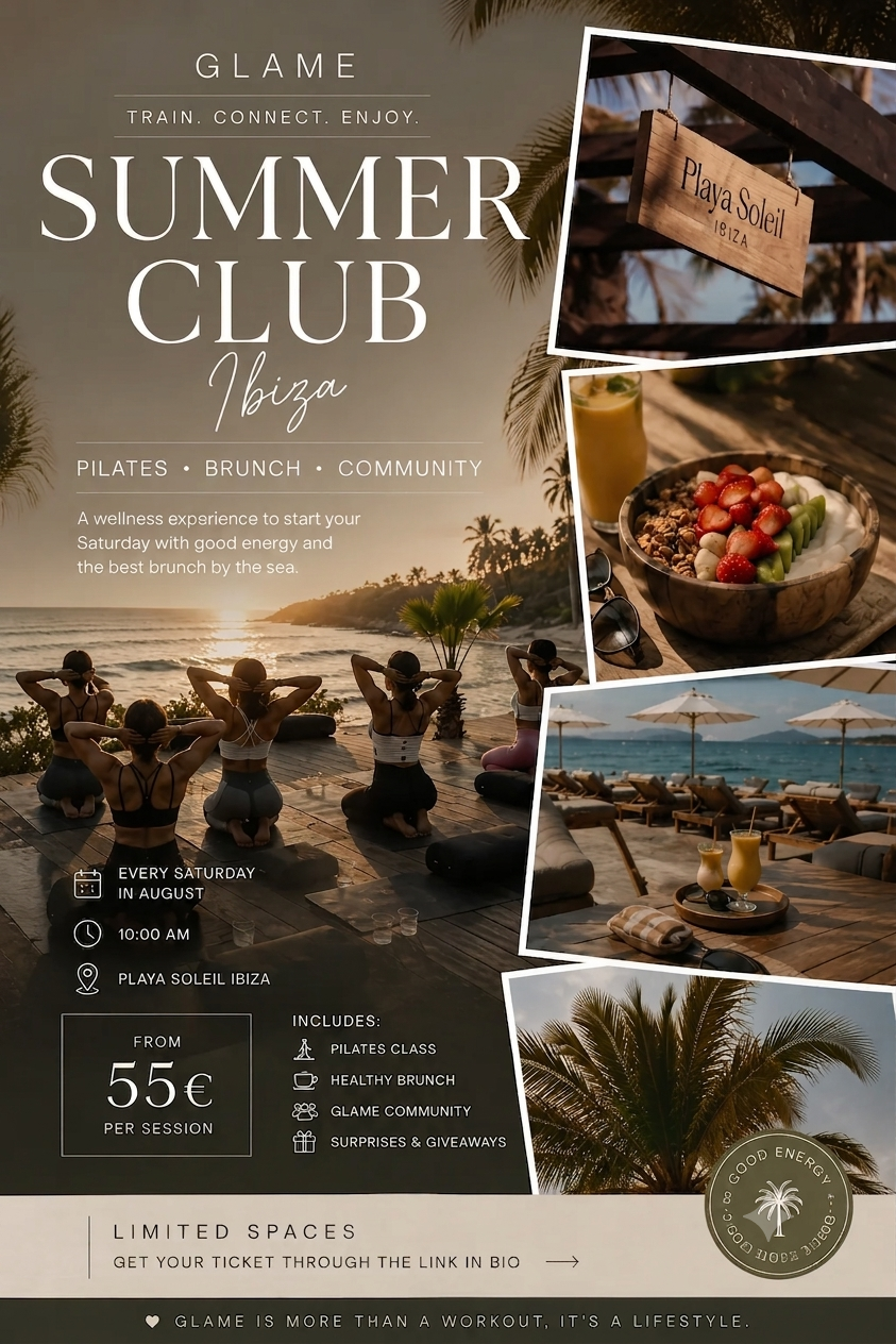 GLAME SATURDAY CLUB · PLAYA SOLEIL IBIZA